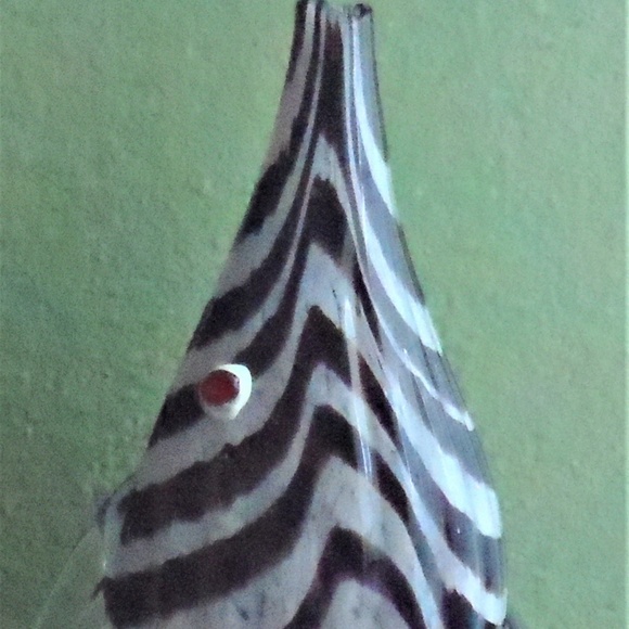 Other - Hand Blown Striped Amethyst Glass Fish Vase/Bottle